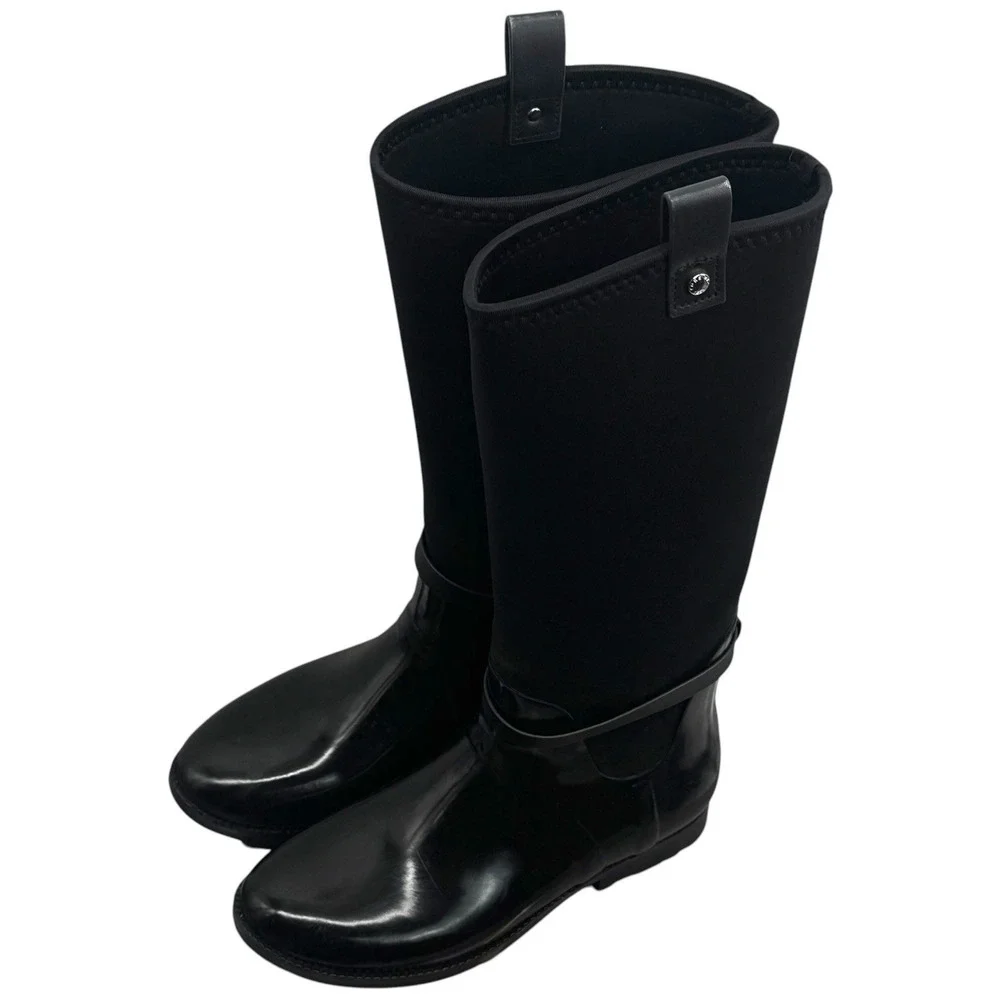 Michael Kors‎ Charm Stretch Calf Black Rain Boots Capsule Comfort Utility 9